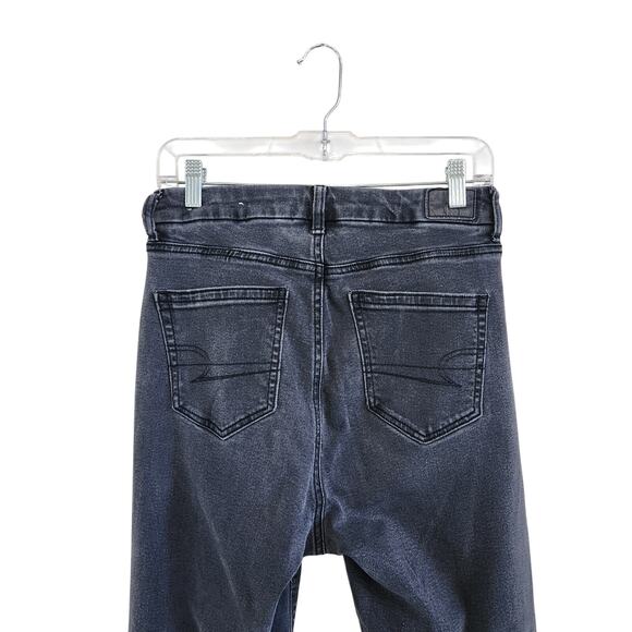 American Eagle High Rise Curvy Mom Tapered Jeans Pockets Dark Blue Denim Size 4 - Picture 5 of 8
